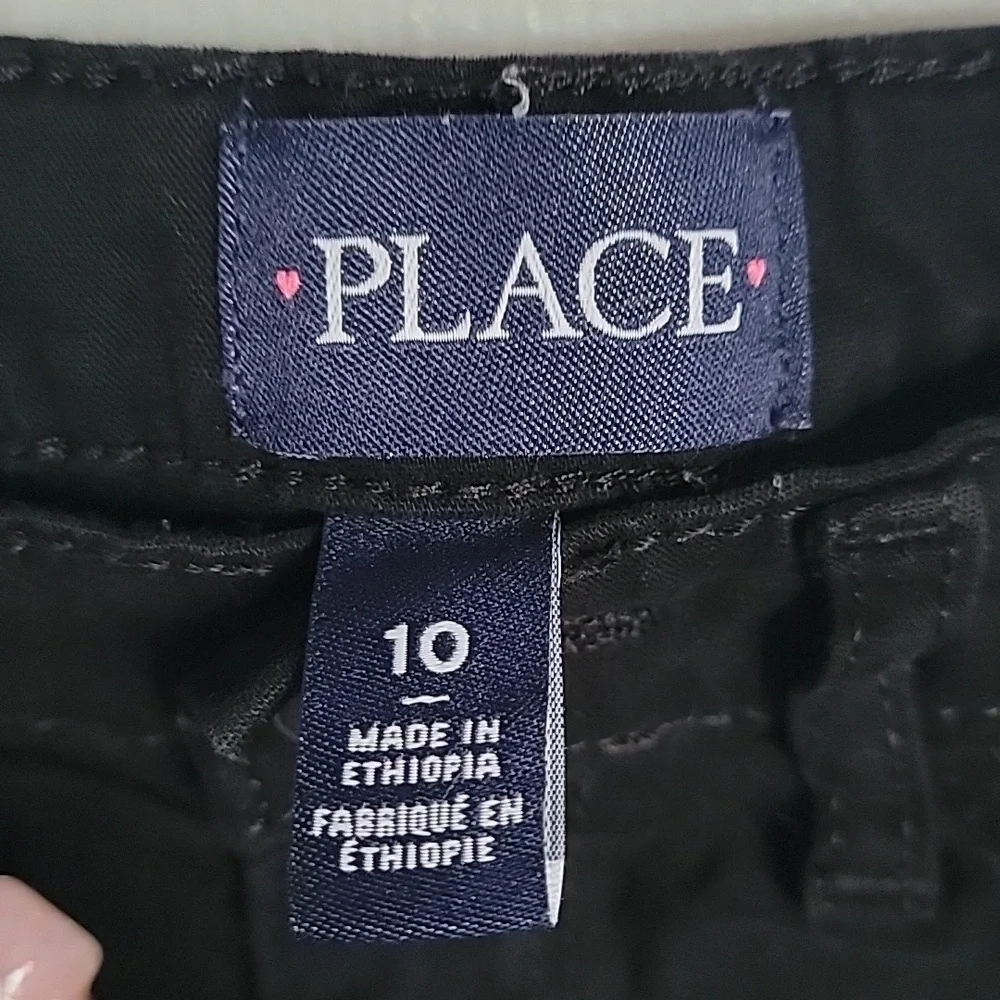 Childrens Place boys black shorts, size 10.